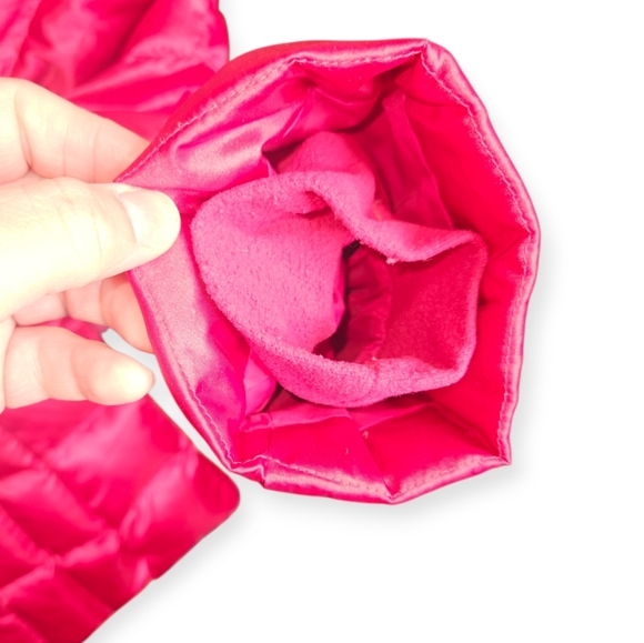 Lands’ End Goose Down Puffer Coat, Faux Fur Hood Trim, Magenta, Size Small, GUC - Picture 4 of 16